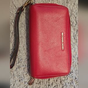 Michael Kors Cherry Red Leather Wallet